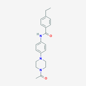 molecular formula C21H25N3O2 B250790 N-[4-(4-acetylpiperazin-1-yl)phenyl]-4-ethylbenzamide 