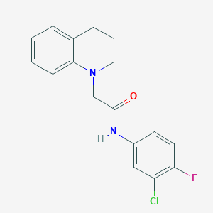 molecular formula C17H16ClFN2O B2507907 N-(3-chloro-4-fluorophenyl)-2-[3,4-dihydro-1(2H)-quinolinyl]acetamide CAS No. 882079-04-1