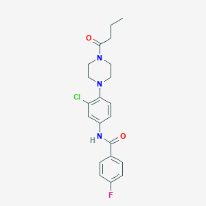 molecular formula C21H23ClFN3O2 B250792 N-[4-(4-butanoylpiperazin-1-yl)-3-chlorophenyl]-4-fluorobenzamide 