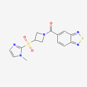 molecular formula C14H13N5O3S2 B2507932 benzo[c][1,2,5]thiadiazol-5-yl(3-((1-methyl-1H-imidazol-2-yl)sulfonyl)azetidin-1-yl)methanone CAS No. 2034489-94-4