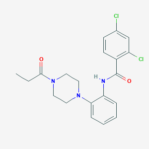 molecular formula C20H21Cl2N3O2 B250795 2,4-dichloro-N-[2-(4-propanoylpiperazin-1-yl)phenyl]benzamide 