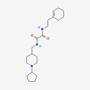 molecular formula C21H35N3O2 B2507951 N1-(2-(环己-1-烯-1-基)乙基)-N2-((1-环戊基哌啶-4-基)甲基)草酰胺 CAS No. 952976-42-0