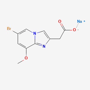 molecular formula C10H8BrN2NaO3 B2507956 Sodium;2-(6-bromo-8-methoxyimidazo[1,2-a]pyridin-2-yl)acetate CAS No. 2375270-73-6