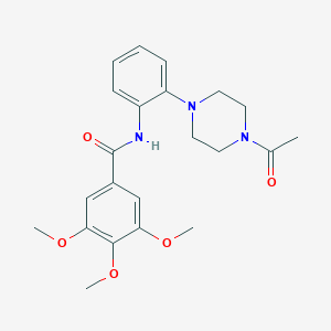 molecular formula C22H27N3O5 B250796 N-[2-(4-acetylpiperazin-1-yl)phenyl]-3,4,5-trimethoxybenzamide 