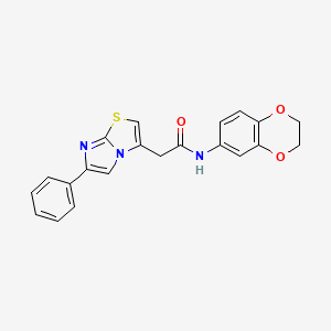 molecular formula C21H17N3O3S B2507961 N-[3-(5-chloro-1H-indol-2-yl)phenyl]-3-methylbutanamide CAS No. 897459-53-9
