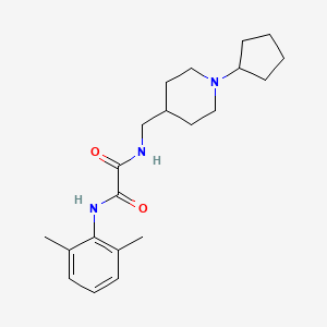 molecular formula C21H31N3O2 B2507963 N1-((1-环戊基哌啶-4-基)甲基)-N2-(2,6-二甲基苯基)草酰胺 CAS No. 952976-69-1