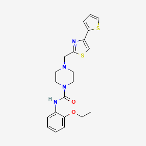 molecular formula C21H24N4O2S2 B2507964 N-(2-ethoxyphenyl)-4-((4-(thiophen-2-yl)thiazol-2-yl)methyl)piperazine-1-carboxamide CAS No. 1172485-05-0