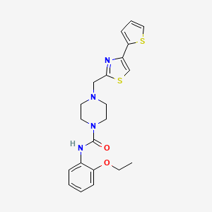 molecular formula C21H24N4O2S2 B2507964 N-(2-乙氧苯基)-4-((4-(噻吩-2-基)噻唑-2-基)甲基)哌嗪-1-甲酰胺 CAS No. 1172485-05-0