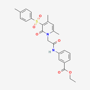 molecular formula C25H26N2O6S B2507970 ethyl 3-(2-(4,6-dimethyl-2-oxo-3-tosylpyridin-1(2H)-yl)acetamido)benzoate CAS No. 1251572-63-0