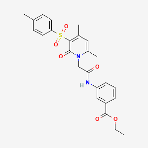 molecular formula C25H26N2O6S B2507970 3-{2-[4,6-二甲基-3-(4-甲基苯磺酰基)-2-氧代-1,2-二氢吡啶-1-基]乙酰氨基}苯甲酸乙酯 CAS No. 1251572-63-0