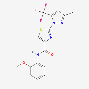 N-(2-methoxyphenyl)-2-[3-methyl-5-(trifluoromethyl)-1H-pyrazol-1-yl]-1,3-thiazole-4-carboxamide