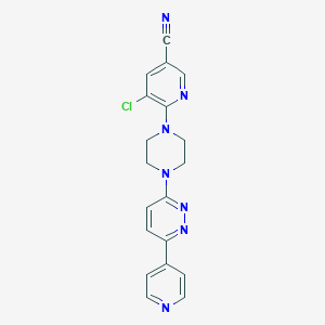 5-Chloro-6-[4-(6-pyridin-4-ylpyridazin-3-yl)piperazin-1-yl]pyridine-3-carbonitrile
