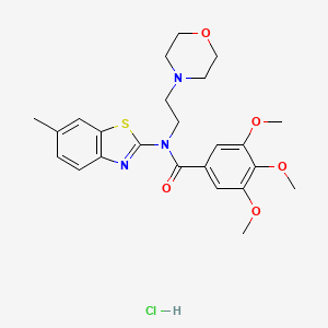 molecular formula C24H30ClN3O5S B2507983 3,4,5-三甲氧基-N-(6-甲基苯并[d]噻唑-2-基)-N-(2-吗啉乙基)苯甲酰胺盐酸盐 CAS No. 1215400-55-7