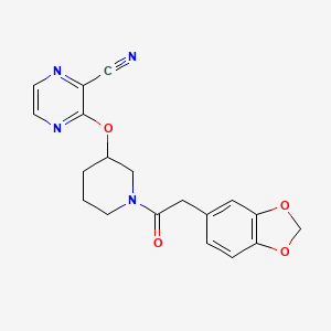 3-((1-(2-(Benzo[d][1,3]dioxol-5-yl)acetyl)piperidin-3-yl)oxy)pyrazine-2-carbonitrile