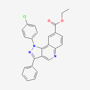 molecular formula C25H18ClN3O2 B2507988 ethyl 1-(4-chlorophenyl)-3-phenyl-1H-pyrazolo[4,3-c]quinoline-8-carboxylate CAS No. 901265-12-1
