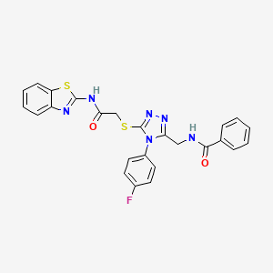 N-((5-((2-(benzo[d]thiazol-2-ylamino)-2-oxoethyl)thio)-4-(4-fluorophenyl)-4H-1,2,4-triazol-3-yl)methyl)benzamide