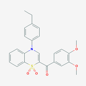 molecular formula C25H23NO5S B2507993 (3,4-dimethoxyphenyl)[4-(4-ethylphenyl)-1,1-dioxido-4H-1,4-benzothiazin-2-yl]methanone CAS No. 1114872-55-7