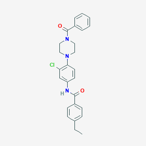 molecular formula C26H26ClN3O2 B250800 N-[4-(4-benzoyl-1-piperazinyl)-3-chlorophenyl]-4-ethylbenzamide 