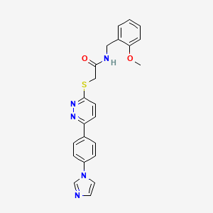 molecular formula C23H21N5O2S B2508001 2-((6-(4-(1H-imidazol-1-yl)phenyl)pyridazin-3-yl)thio)-N-(2-methoxybenzyl)acetamide CAS No. 896300-84-8