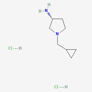 molecular formula C8H18Cl2N2 B2508006 (R)-1-(Cyclopropylmethyl)pyrrolidin-3-amine dihydrochloride CAS No. 1286208-43-2