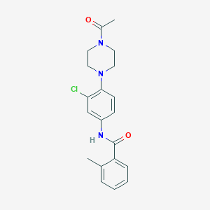 molecular formula C20H22ClN3O2 B250801 N-[4-(4-acetylpiperazin-1-yl)-3-chlorophenyl]-2-methylbenzamide 