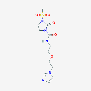 molecular formula C12H19N5O5S B2508016 N-(2-(2-(1H-咪唑-1-基)乙氧基)乙基)-3-(甲磺酰基)-2-氧代咪唑烷-1-甲酰胺 CAS No. 2034225-21-1