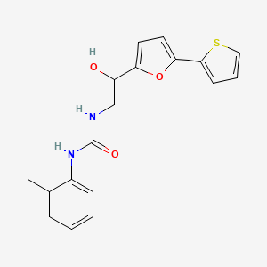 molecular formula C18H18N2O3S B2508019 1-[2-Hydroxy-2-(5-thiophen-2-ylfuran-2-yl)ethyl]-3-(2-methylphenyl)urea CAS No. 2320538-91-6