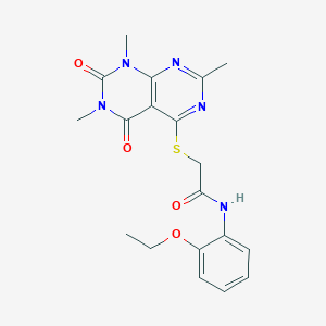 molecular formula C19H21N5O4S B2508020 N-(2-乙氧基苯基)-2-(1,3,7-三甲基-2,4-二氧代嘧啶并[4,5-d]嘧啶-5-基)硫代乙酰胺 CAS No. 852168-22-0