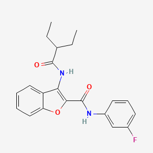 molecular formula C21H21FN2O3 B2508024 3-(2-ethylbutanamido)-N-(3-fluorophenyl)benzofuran-2-carboxamide CAS No. 887878-89-9