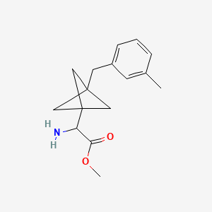 molecular formula C16H21NO2 B2508032 Methyl 2-amino-2-[3-[(3-methylphenyl)methyl]-1-bicyclo[1.1.1]pentanyl]acetate CAS No. 2287270-55-5