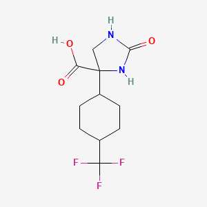 molecular formula C11H15F3N2O3 B2508038 2-Oxo-4-[4-(trifluoromethyl)cyclohexyl]imidazolidine-4-carboxylic acid CAS No. 2248283-77-2