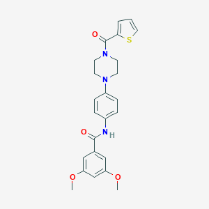 molecular formula C24H25N3O4S B250804 3,5-dimethoxy-N-{4-[4-(2-thienylcarbonyl)-1-piperazinyl]phenyl}benzamide 
