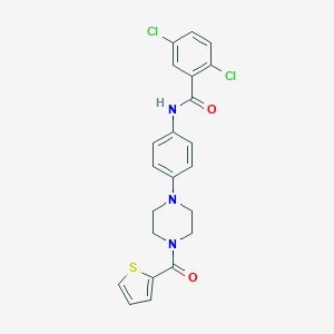 molecular formula C22H19Cl2N3O2S B250805 2,5-dichloro-N-{4-[4-(2-thienylcarbonyl)-1-piperazinyl]phenyl}benzamide 