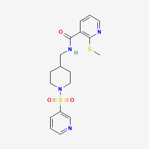 molecular formula C18H22N4O3S2 B2508052 2-(methylthio)-N-((1-(pyridin-3-ylsulfonyl)piperidin-4-yl)methyl)nicotinamide CAS No. 1428362-99-5