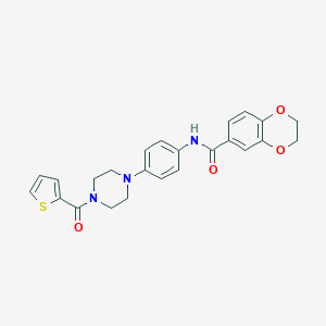 molecular formula C24H23N3O4S B250806 N-{4-[4-(2-thienylcarbonyl)-1-piperazinyl]phenyl}-2,3-dihydro-1,4-benzodioxine-6-carboxamide 