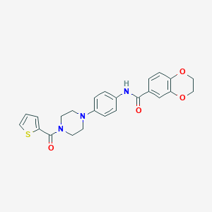 N-{4-[4-(2-thienylcarbonyl)-1-piperazinyl]phenyl}-2,3-dihydro-1,4-benzodioxine-6-carboxamide