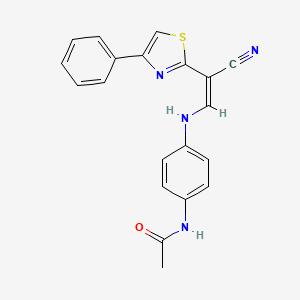 molecular formula C20H16N4OS B2508062 (Z)-N-(4-((2-cyano-2-(4-phenylthiazol-2-yl)vinyl)amino)phenyl)acetamide CAS No. 1322264-76-5