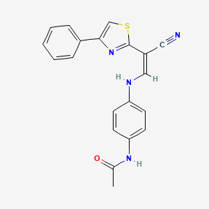 molecular formula C20H16N4OS B2508062 (Z)-N-(4-((2-氰基-2-(4-苯基噻唑-2-基)乙烯基)氨基)苯基)乙酰胺 CAS No. 1322264-76-5