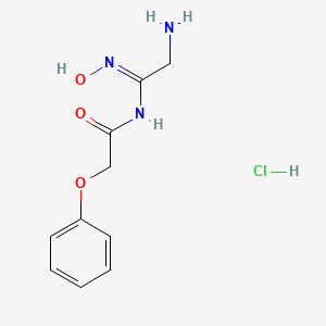 molecular formula C10H14ClN3O3 B2508066 N-[(Z)-C-(Aminomethyl)-N-hydroxycarbonimidoyl]-2-phenoxyacetamide;hydrochloride CAS No. 2229685-85-0