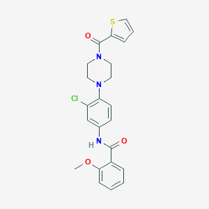 molecular formula C23H22ClN3O3S B250807 N-{3-chloro-4-[4-(2-thienylcarbonyl)-1-piperazinyl]phenyl}-2-methoxybenzamide 