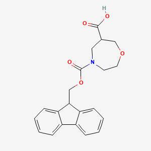molecular formula C21H21NO5 B2508071 4-{[(9H-fluoren-9-yl)methoxy]carbonyl}-1,4-oxazepane-6-carboxylic acid CAS No. 1936071-00-9
