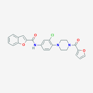N-{3-chloro-4-[4-(2-furoyl)-1-piperazinyl]phenyl}-1-benzofuran-2-carboxamide