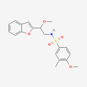 molecular formula C19H21NO5S B2508080 N-(2-(benzofuran-2-yl)-2-methoxyethyl)-4-methoxy-3-methylbenzenesulfonamide CAS No. 2034556-52-8