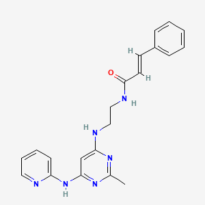 N-(2-((2-methyl-6-(pyridin-2-ylamino)pyrimidin-4-yl)amino)ethyl)cinnamamide