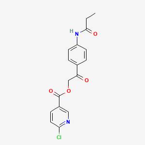 [2-Oxo-2-[4-(propanoylamino)phenyl]ethyl] 6-chloropyridine-3-carboxylate