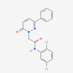molecular formula C18H13Cl2N3O2 B2508093 N-(2,5-dichlorophenyl)-2-(6-oxo-3-phenylpyridazin-1(6H)-yl)acetamide CAS No. 942007-36-5