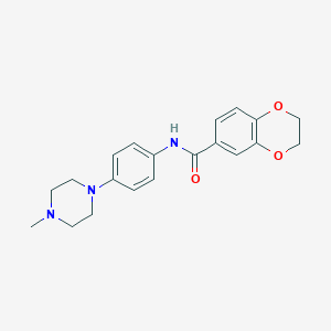 molecular formula C20H23N3O3 B250810 N-[4-(4-methylpiperazin-1-yl)phenyl]-2,3-dihydro-1,4-benzodioxine-6-carboxamide 