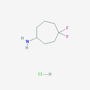 molecular formula C7H14ClF2N B2508104 4,4-Difluorocycloheptan-1-amine hydrochloride CAS No. 2225144-07-8
