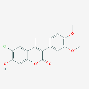 molecular formula C18H15ClO5 B2508114 6-Chloro-3-(3,4-dimethoxyphenyl)-7-hydroxy-4-methylchromen-2-one CAS No. 720672-90-2