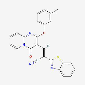 molecular formula C25H16N4O2S B2508118 (E)-2-(benzo[d]thiazol-2-yl)-3-(4-oxo-2-(m-tolyloxy)-4H-pyrido[1,2-a]pyrimidin-3-yl)acrylonitrile CAS No. 620106-57-2